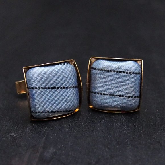 Vintage Other - Harvey Avedon Fabric Stripe Vintage Cufflinks